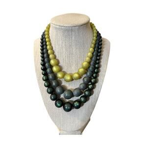 Karu Arke Vintage Triple Beaded Necklace